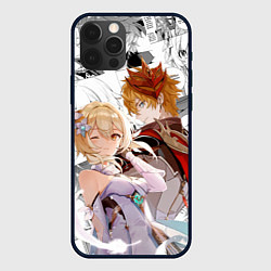 Чехол для iPhone 12 Pro Max Люмин и Тарталья на фоне манги, цвет: 3D-черный