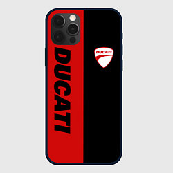 Чехол для iPhone 12 Pro Max DUCATI BLACK RED BACKGROUND, цвет: 3D-черный