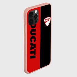 Чехол для iPhone 12 Pro Max DUCATI BLACK RED BACKGROUND, цвет: 3D-светло-розовый — фото 2