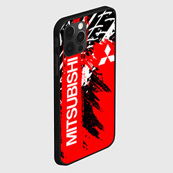 Чехол для iPhone 12 Pro Max MITSUBISHI МИЦУБИСИ МИТСУБИСИ МИЦУБИШИ, цвет: 3D-черный — фото 2