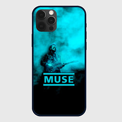 Чехол для iPhone 12 Pro Max Мэттью Беллами бирюзовый туман Muse, цвет: 3D-черный