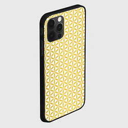Чехол для iPhone 12 Pro Max Цветок Жизни золото, цвет: 3D-черный — фото 2