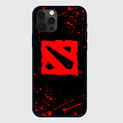 Чехол для iPhone 12 Pro Max DOTA 2 БРЫЗГИ КРАСОК ДОТА 2 ЛОГО, цвет: 3D-черный