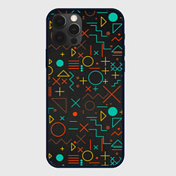 Чехол для iPhone 12 Pro Max Геометрическая Абстракция Частицы, цвет: 3D-черный