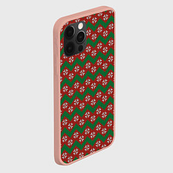 Чехол для iPhone 12 Pro Max Knitted Snowflake Pattern, цвет: 3D-светло-розовый — фото 2