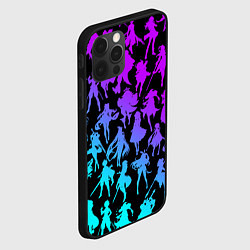 Чехол для iPhone 12 Pro Max GENSHI IMPACT HEROES NEON НЕОНОВЫЙ УЗОР, цвет: 3D-черный — фото 2