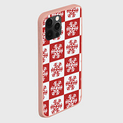 Чехол для iPhone 12 Pro Max Шахматные Снежинки, цвет: 3D-светло-розовый — фото 2