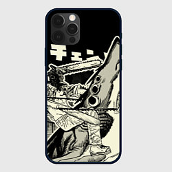Чехол для iPhone 12 Pro Max Человек-бензопила и Демон-акула, цвет: 3D-черный