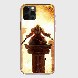 Чехол для iPhone 12 Pro Max GOD OF WAR КРАТОС В ЦЕПЯХ, цвет: 3D-светло-розовый