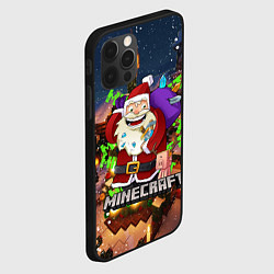 Чехол для iPhone 12 Pro Max НОВОГОДНЯЯ ЁЛКА В МАЙНКРАФТ SANTA CLAUS, цвет: 3D-черный — фото 2