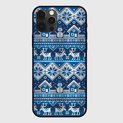 Чехол для iPhone 12 Pro Max Christmas Pattern, цвет: 3D-черный