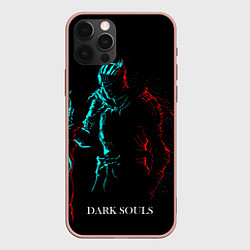 Чехол для iPhone 12 Pro Max Dark Souls NEON Силуэт, цвет: 3D-светло-розовый