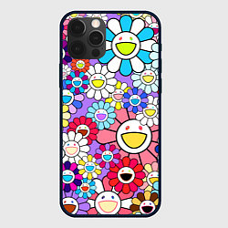 Чехол для iPhone 12 Pro Max Цветы Takashi Murakami, цвет: 3D-черный