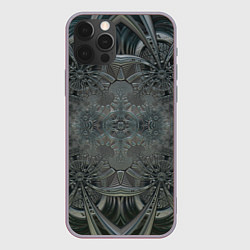 Чехол для iPhone 12 Pro Max Коллекция Фрактальная мозаика Серо-голубой 292-4, цвет: 3D-серый
