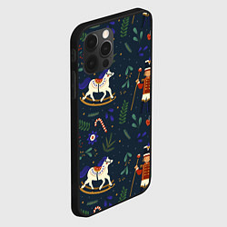 Чехол для iPhone 12 Pro Max Щелкунчик паттерн с лошадкой, цвет: 3D-черный — фото 2
