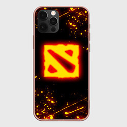 Чехол для iPhone 12 Pro Max DOTA 2 FIRE LOGO ДОТА 2 ОГНЕННЫЙ ЛОГО, цвет: 3D-светло-розовый