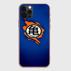 Чехол для iPhone 12 Pro Max Рваный логотип Гоку Dragon Ball, цвет: 3D-светло-розовый