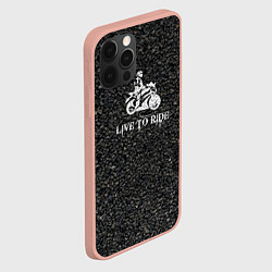Чехол для iPhone 12 Pro Max Live to ride asphalt theme, цвет: 3D-светло-розовый — фото 2