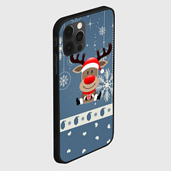 Чехол для iPhone 12 Pro Max New Years Deer, цвет: 3D-черный — фото 2