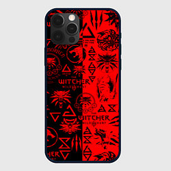 Чехол для iPhone 12 Pro Max THE WITCHER LOGOBOMBING BLACK RED, цвет: 3D-черный