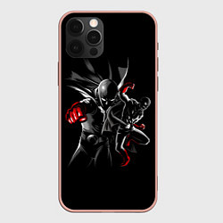 Чехол для iPhone 12 Pro Max One Punch Man Saitama, цвет: 3D-светло-розовый