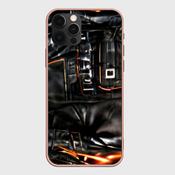 Чехол для iPhone 12 Pro Max Стиль терминатора, цвет: 3D-светло-розовый