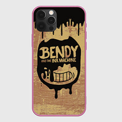 Чехол для iPhone 12 Pro Max ЧЕРНЫЙ БЕНДИ BENDY AND THE INK MACHINE, цвет: 3D-малиновый