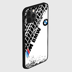 Чехол для iPhone 12 Pro Max BMW следы шин, цвет: 3D-черный — фото 2