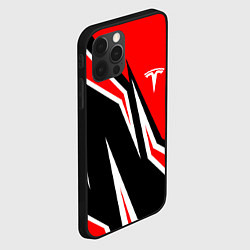 Чехол для iPhone 12 Pro Max TESLA MOTORS RED LINE ТЕСЛА, цвет: 3D-черный — фото 2