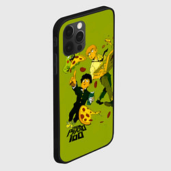 Чехол для iPhone 12 Pro Max Шигео, Ямочки и Рэйгэн налет на пиццу - Mob Psycho, цвет: 3D-черный — фото 2