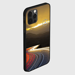 Чехол для iPhone 12 Pro Max Ночная трасса, Мерседес, цвет: 3D-черный — фото 2