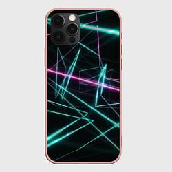 Чехол для iPhone 12 Pro Max Лазерная композиция, цвет: 3D-светло-розовый