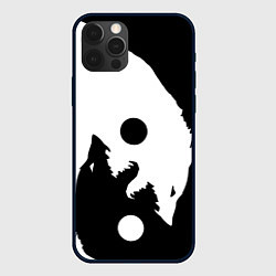 Чехол для iPhone 12 Pro Max Волки Инь и Янь Добро и Зло, цвет: 3D-черный