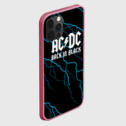 Чехол для iPhone 12 Pro Max ACDC - Молнии, цвет: 3D-малиновый — фото 2