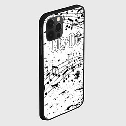 Чехол для iPhone 12 Pro Max ACDC - Музыкальные ноты, цвет: 3D-черный — фото 2