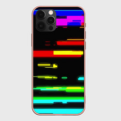 Чехол для iPhone 12 Pro Max Color fashion glitch, цвет: 3D-светло-розовый