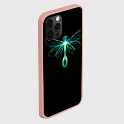 Чехол для iPhone 12 Pro Max Неоновая стрекоза, цвет: 3D-светло-розовый — фото 2