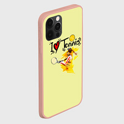 Чехол для iPhone 12 Pro Max Я Люблю Tennis, цвет: 3D-светло-розовый — фото 2