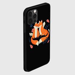 Чехол для iPhone 12 Pro Max Лисы Animal love, цвет: 3D-черный — фото 2