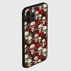 Чехол для iPhone 12 Pro Max Кровавые Черепа Skulls, цвет: 3D-черный — фото 2