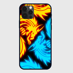 Чехол для iPhone 12 Pro Max НЕОНОВЫЕ ДРАКОНЫ NEON DRAGONS, цвет: 3D-черный