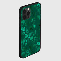 Чехол для iPhone 12 Pro Max Яркие зеленые листья, цвет: 3D-черный — фото 2