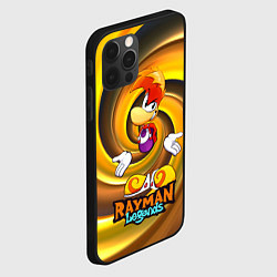 Чехол для iPhone 12 Pro Max Rayman Legends на фоне желтой спирали, цвет: 3D-черный — фото 2