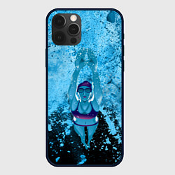Чехол iPhone 12 Pro Max Спортивное плавание Голубая вода