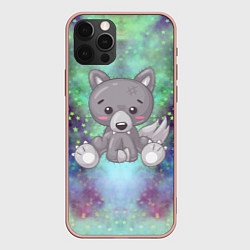 Чехол для iPhone 12 Pro Max Маленький серый волк, цвет: 3D-светло-розовый