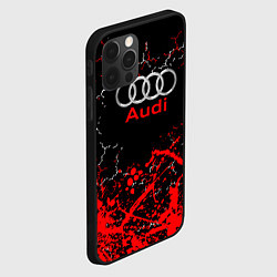 Чехол для iPhone 12 Pro Max AUDI АУДИ брызги, цвет: 3D-черный — фото 2