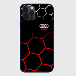 Чехол для iPhone 12 Pro Max АУДИ Autosport Соты, цвет: 3D-черный