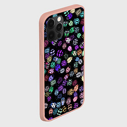Чехол для iPhone 12 Pro Max Неоновые жуки, цвет: 3D-светло-розовый — фото 2