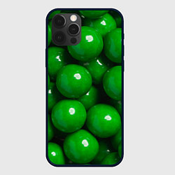 Чехол для iPhone 12 Pro Max Крупный зеленый горошек, цвет: 3D-черный