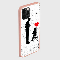 Чехол для iPhone 12 Pro Max Banksy - ребенок на велосипеде, цвет: 3D-светло-розовый — фото 2